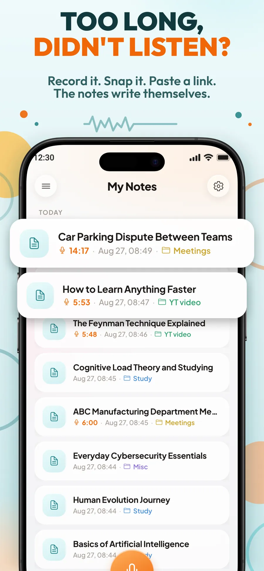 Primo Notes App Store screenshot 1